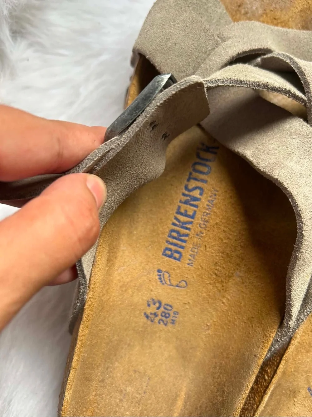 Birkenstock suede crisscross